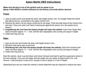 Tieferlegungssatz Aston Martin DBX