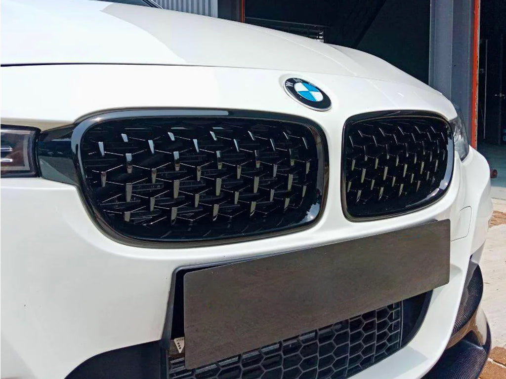 Front Grills for BMW F30 F31 F35 Diamond Style Gloss Black