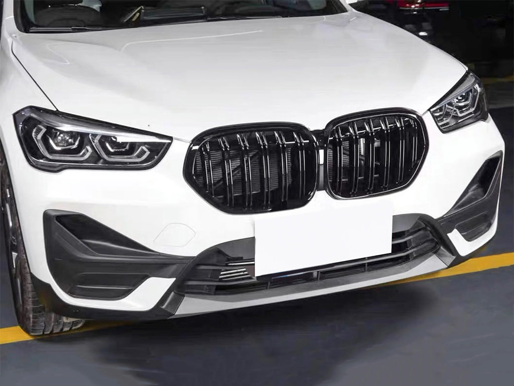 BMW X1 F48 Kidney grill Grilles Gloss Black Twin Bar M Sport from 2019