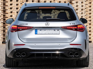 W206 C Class C43 Diffuser and Tailpipe Package OEM AMG Night Package Black or Chrome AMG Style