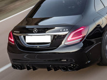 Carica l&#39;immagine nel visualizzatore di Gallery, AMG C43 Facelift Diffuser &amp; Exhaust Tailpipes Package W205 S205 Night Package Black OR Chrome