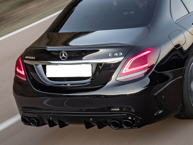W205 C63 Diffuser & Exhaust Tailpipes Package Night Package Black