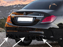 Carregar imagem no visualizador da galeria, AMG C43 Facelift Diffuser &amp; Exhaust Tailpipes Package W205 S205 Night Package Black OR Chrome