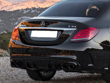 Carica l&#39;immagine nel visualizzatore di Gallery, AMG C43 Facelift Diffuser &amp; Exhaust Tailpipes Package W205 S205 Night Package Black OR Chrome - High quality aftermarket