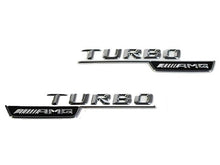 Laden Sie das Bild in den Galerie-Viewer, Turbo AMG Emblem für Kotflügel Chrom-Finish - Set mit 2 Stück