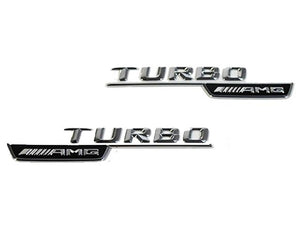 Turbo AMG Emblem für Kotflügel Chrom-Finish - Set mit 2 Stück
