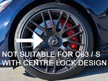 Cargar imagen en el visor de la galería, AMG Alloy Wheel Centre Caps Chrome Shadow Centre Lock Design