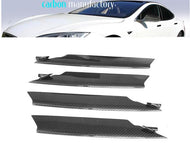 Carbon fibre bumper fins Gloss finish Tesla S from 06/2012