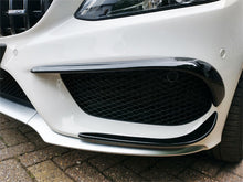Charger l&#39;image dans la galerie, Mercedes C Class Front Flics Set Carbon Fibre Look AMG Line &amp; C43 Until March 2018 C205 W205 S205 A205