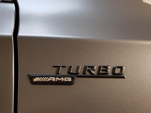 Turbo AMG Emblem für Kotflügel Mattschwarz - 2er-Set