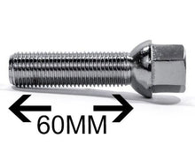 Carica l&#39;immagine nel visualizzatore di Gallery, Set of 20 alloy wheel bolts M14 x 1.5 Ball seat Thread length 65mm