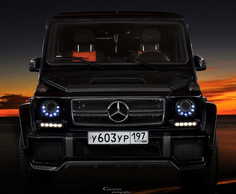 W463 G Wagen LED Headlamps in Black Right Hand Drive Vehicles 2010+