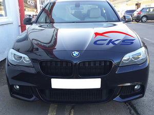 BMW 5 Series F10 F11 Saloon Touring Kidney Grill Grilles Twin Bar M Style Gloss Black