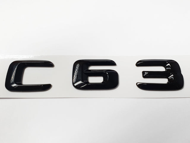 C63 glänzend schwarzes Emblem für den Kofferraumdeckel