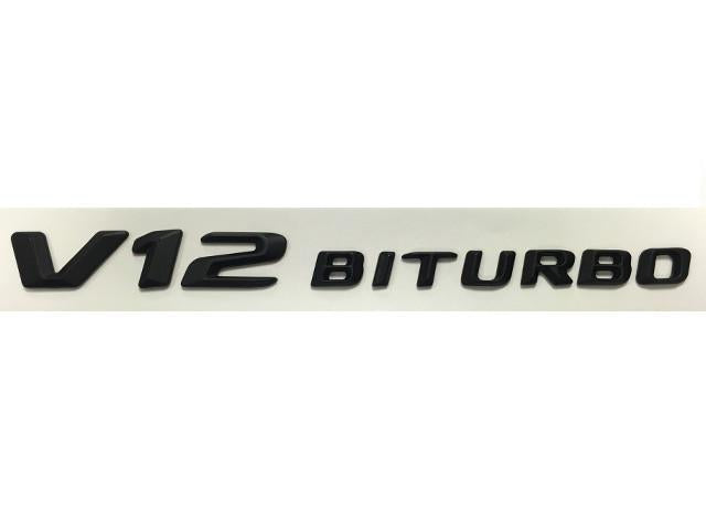 V12 Biturbo-Emblem in Mattschwarz