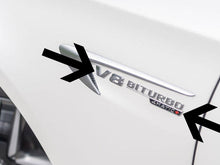 Load image into Gallery viewer, V8 Biturbo 4Matic+ badge in Chrome Set