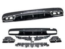 Carregar imagem no visualizador da galeria, AMG C63 S Edition 1 Rear Diffuser Insert Gloss Black &amp; Night Package Black Tailpipes Package