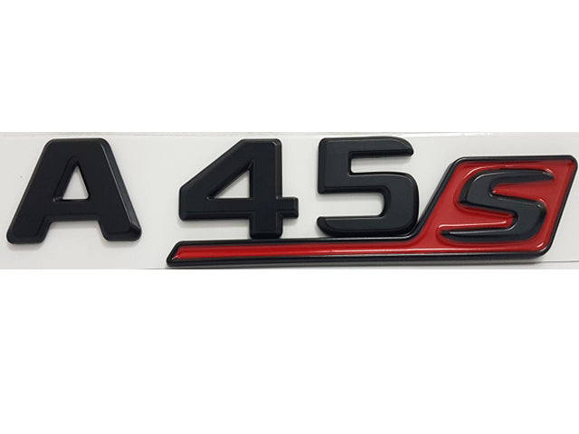 A45 S-Emblem Mattschwarz mit Rot