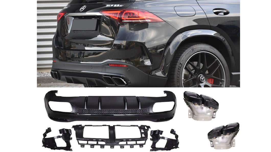 AMG GLE63 SUV Diffusor- und Endrohrpaket in Night-Paket Schwarz oder Chrom