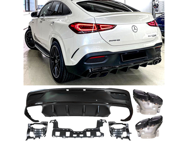 AMG GLE63 Coupe Diffuser and Tailpipe package in Night Package Black or Chrome AMG Style