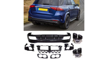 Carregar imagem no visualizador da galeria, AMG GLE53 SUV Diffuser and Tailpipe package in Night Package Black or Chrome AMG Style