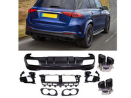 AMG GLE53 SUV Diffuser and Tailpipe package in Night Package Black or Chrome AMG Style