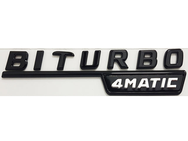Mercedes BiTurbo 4MATIC Emblem-Emblem-Set Schwarz glänzend NEUE AMG 2016+ MODELLE