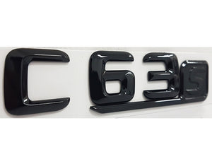 C63 S glänzend schwarzes Kofferraumdeckel-Emblem