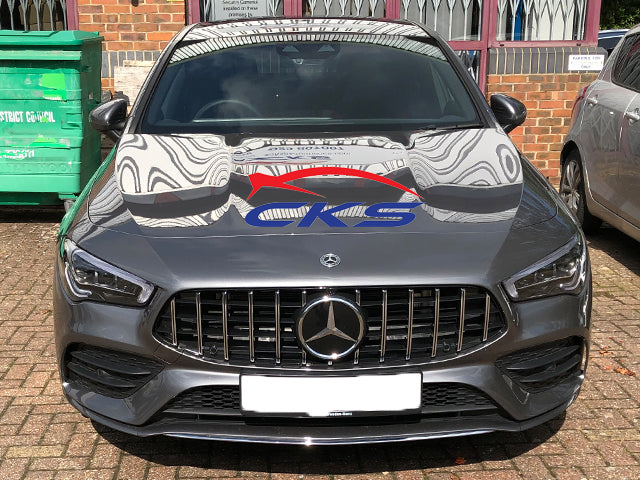 Mercedes C118 CLA AMG Panamericana GT GTS Grille Gloss Black and Chrome Bars From May 2019