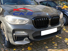 Load image into Gallery viewer, BMW G02 X4 Kidney Grilles Gloss Black New Twin Bar Design - Models from 2018