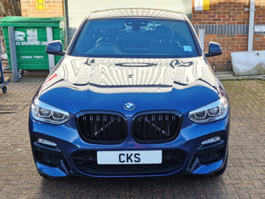 BMW G02 X4 Kidney Grilles Gloss Black New Twin Bar Design - Models from 2018