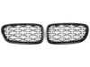BMW 5 Series F10 F11 Saloon Touring Silver Diamond Kidney Grill Grilles