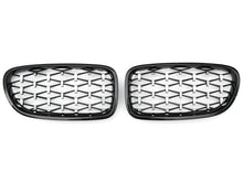 Load image into Gallery viewer, BMW 5 Series F10 F11 Saloon Touring Silver Diamond Kidney Grill Grilles