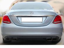 Carregar imagem no visualizador da galeria, W205 C Class AMG Style Diffuser &amp; Exhaust Tailpipes Package W205 S205 Night Package Black OR Chrome Models without AMG Line Rear Bumper